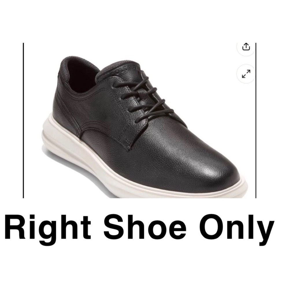 Cole Haan Grand+ ZeroGrand Black Leather Oxford Mens 7.5 RIGHT SHOE ONLY
